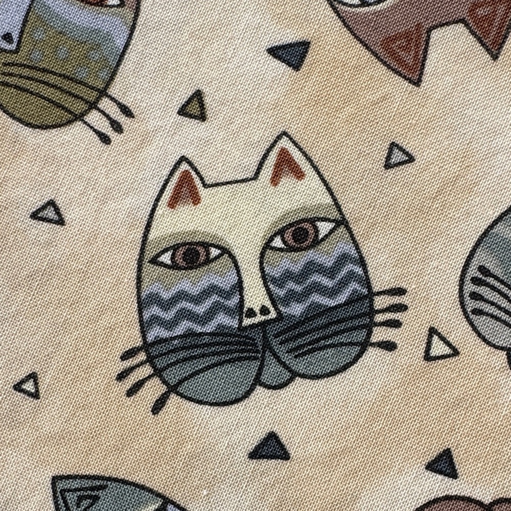 Laurel Burch Cat Print Fabric in Earth Tones, 2 yards - Picture 4 of 4